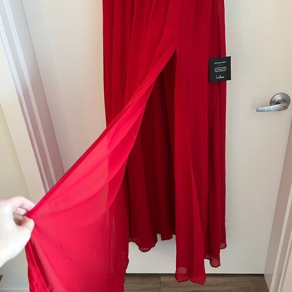 Lulu's Heavenly Hues Red Maxi Dress Wedding Bridesmaid Formal Size XS NWT - Picture 8 of 11